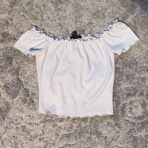 White Off-Shoulder Women's Top